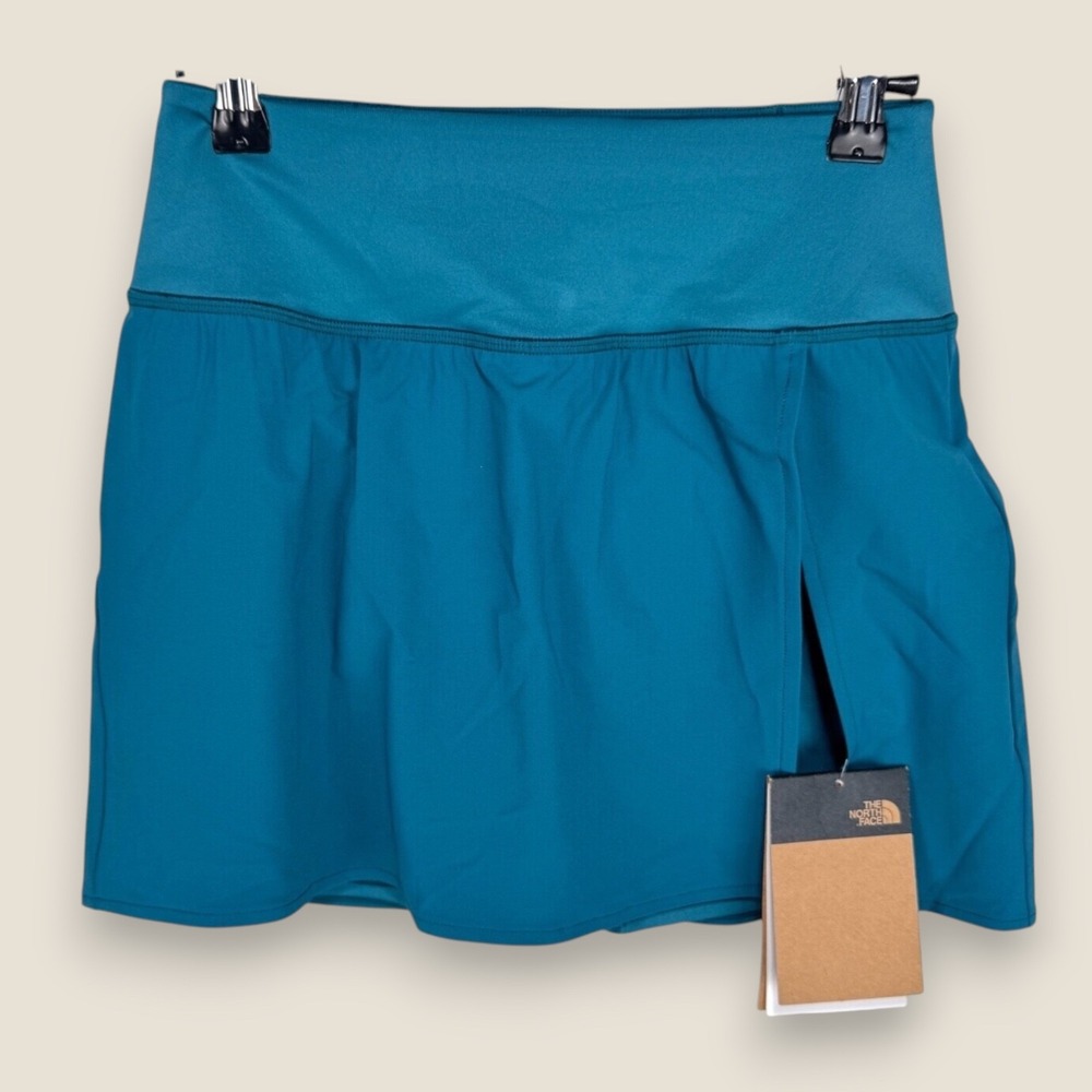 The North Face Arque Skirt Women XS Standard Teal Blue Zip Pocket Stretch NWT